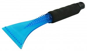 Polycarbon scraper with soft grip handle